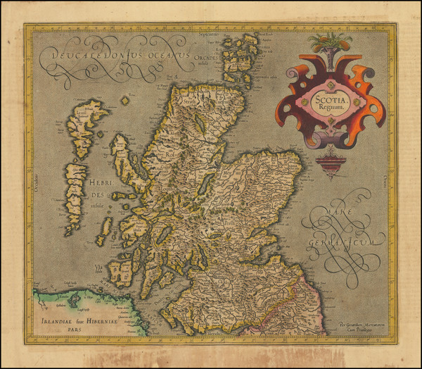 58-Scotland Map By  Gerard Mercator