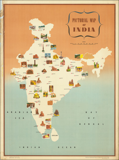 99-India and Pictorial Maps Map By Directorate of Advertising and Visual Publicity