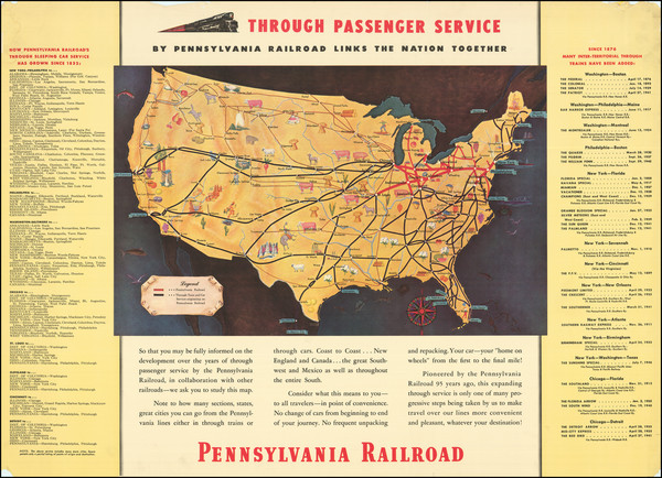 97-United States and Pictorial Maps Map By Pennsylvania Railroad