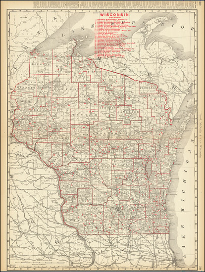 6-Wisconsin Map By Rand McNally & Company