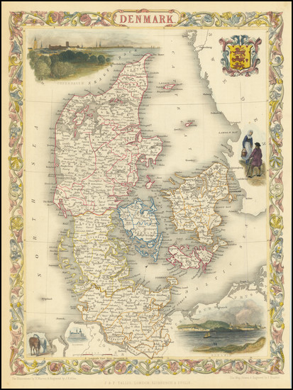 91-Denmark Map By John Tallis