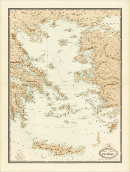 35-Turkey and Mediterranean Map By F.A. Garnier