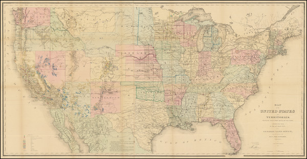 52-United States Map By U.S. General Land Office