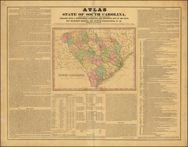 16-South Carolina and Title Pages Map By Robert Mills