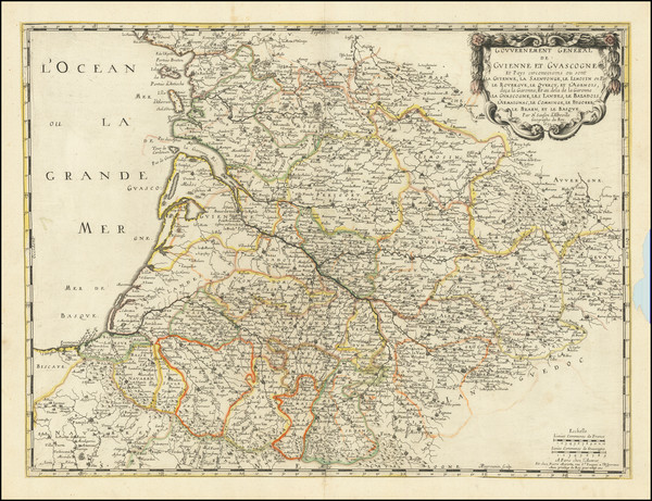 68-Grand Sud-Ouest Map By Nicolas Sanson