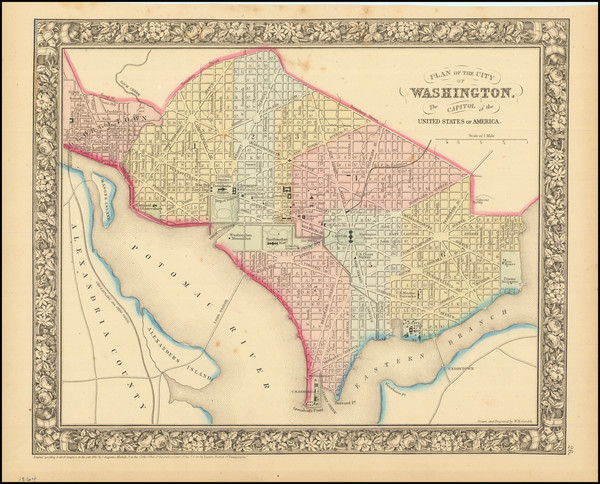 84-Washington, D.C. Map By Samuel Augustus Mitchell Jr.