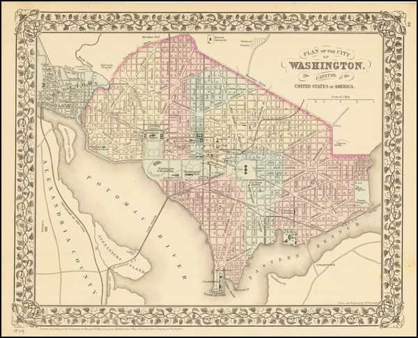 17-Washington, D.C. Map By Samuel Augustus Mitchell Jr.