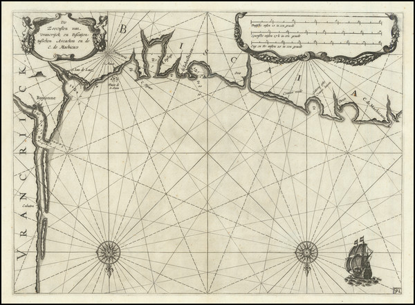 62-Spain and Grand Sud-Ouest Map By Willem Janszoon Blaeu