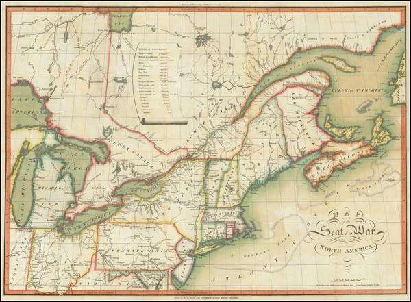 65-New England, Mid-Atlantic, Midwest, Eastern Canada and Western Canada Map By John Melish