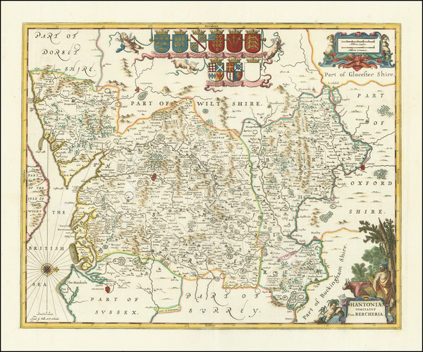 52-British Counties Map By Valk & Schenk