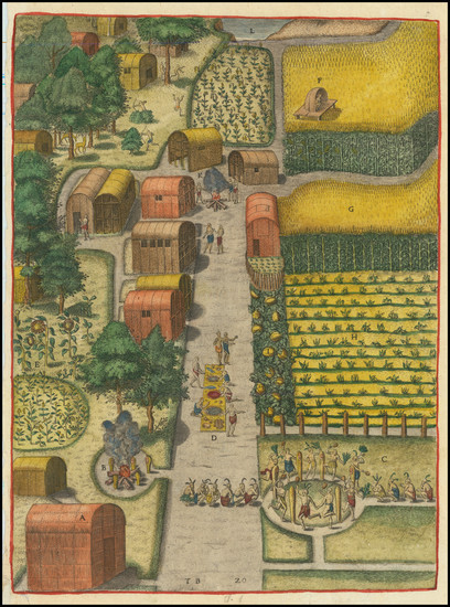 9-Southeast and North Carolina Map By Theodor De Bry