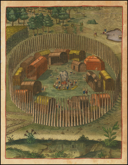 46-Southeast, Virginia and North Carolina Map By Theodor De Bry