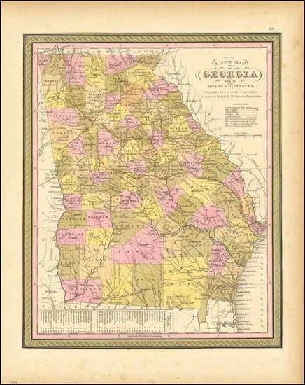 37-Georgia Map By Samuel Augustus Mitchell