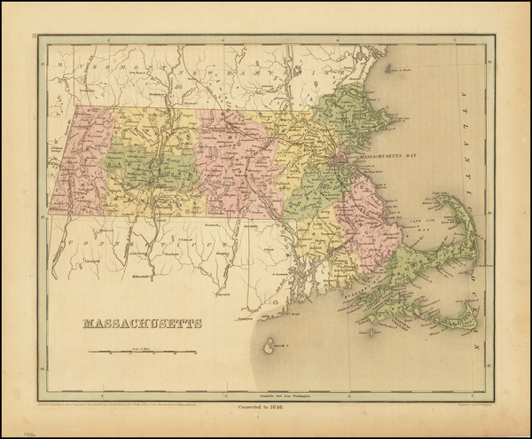 86-Massachusetts Map By Thomas Gamaliel Bradford