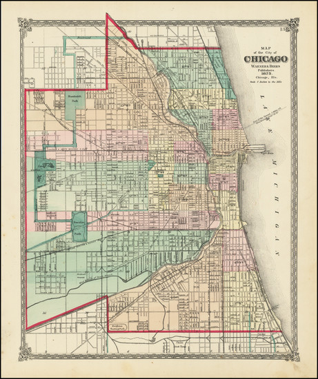 97-Chicago Map By Warner & Beers