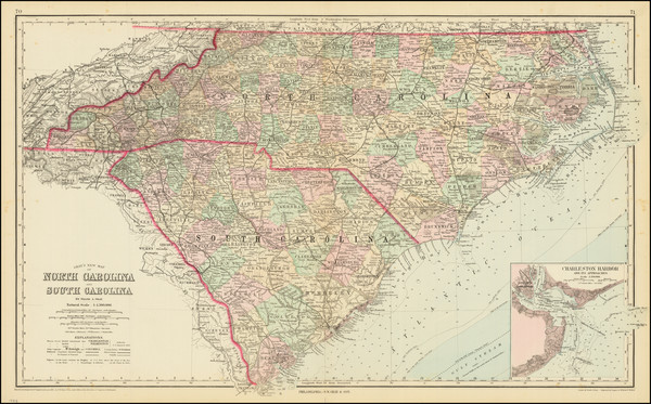 20-North Carolina and South Carolina Map By O.W. Gray