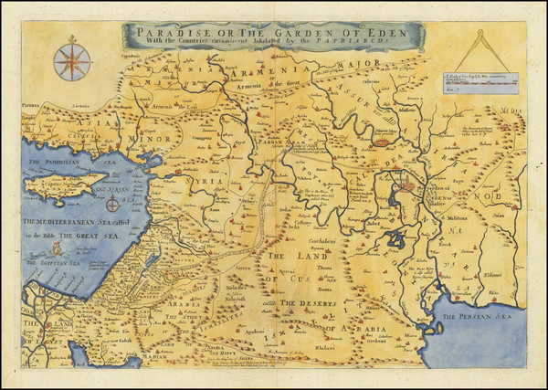 10-Middle East, Holy Land and Turkey & Asia Minor Map By Joseph Moxon