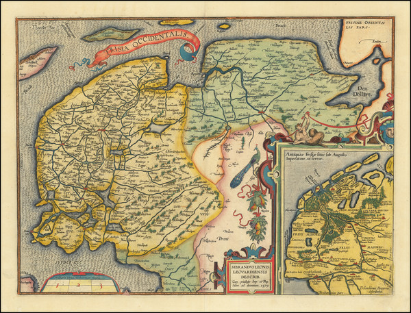 46-Netherlands Map By Abraham Ortelius