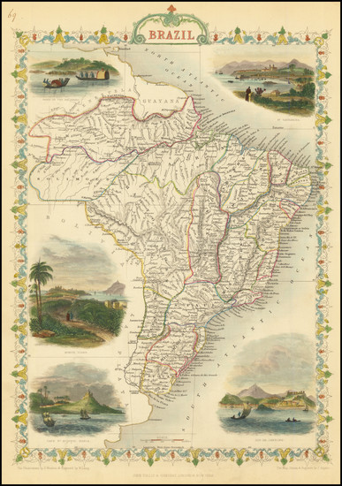 19-Brazil Map By John Tallis