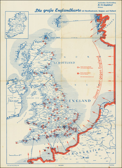 58-British Isles and World War II Map By Carl Lange Verlag