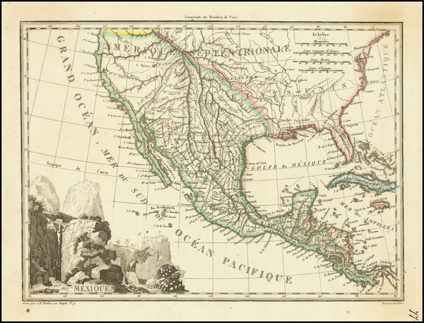 78-Southwest, Rocky Mountains, Mexico and California Map By Conrad Malte-Brun