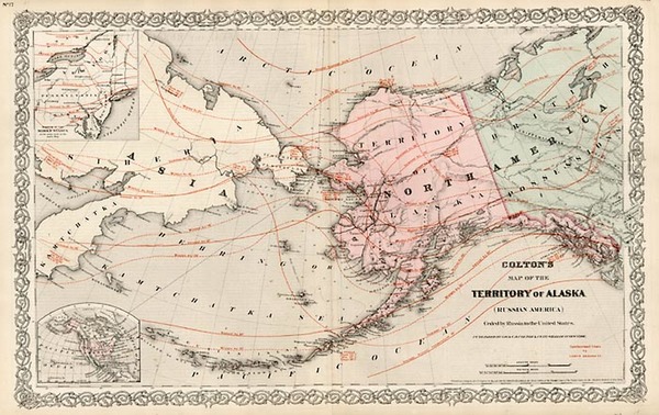 67-World, Alaska and Pacific Map By G.W.  & C.B. Colton