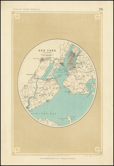 69-New York City Map By Henry Darwin Rogers  &  Alexander Keith Johnston