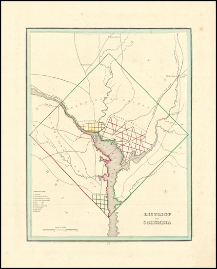 79-Washington, D.C. Map By Thomas Gamaliel Bradford