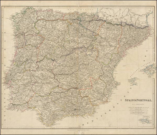 33-Spain and Portugal Map By John Arrowsmith