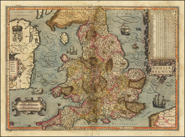 24-England and Wales Map By Petrus Kaerius