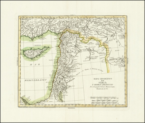 69-Cyprus, Middle East and Holy Land Map By Tomás López