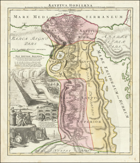 40-Egypt Map By Johann Baptist Homann