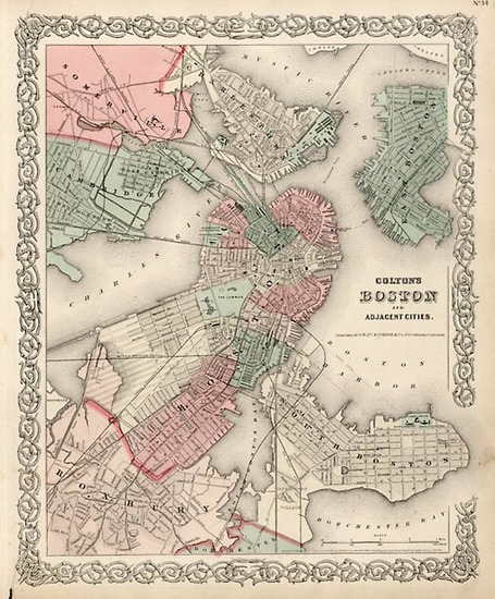 40-New England Map By G.W.  & C.B. Colton