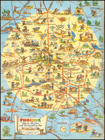 5-Arizona and Pictorial Maps Map By George  M. Avey