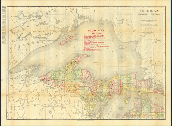 55-Michigan Map By Rand McNally & Company