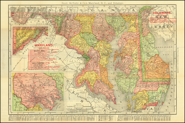 71-Washington, D.C., Maryland and Delaware Map By Rand McNally & Company