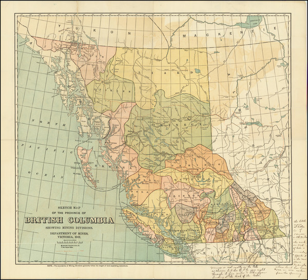 82-British Columbia Map By Department of Mines, Canada