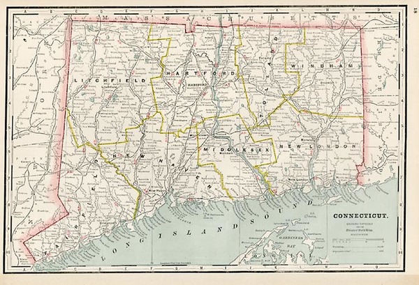 29-New England Map By George F. Cram