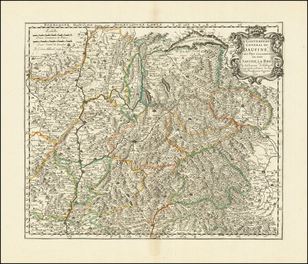 74-Switzerland and Sud et Alpes Française Map By Nicolas Sanson