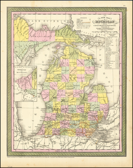 97-Michigan Map By Thomas, Cowperthwait & Co.