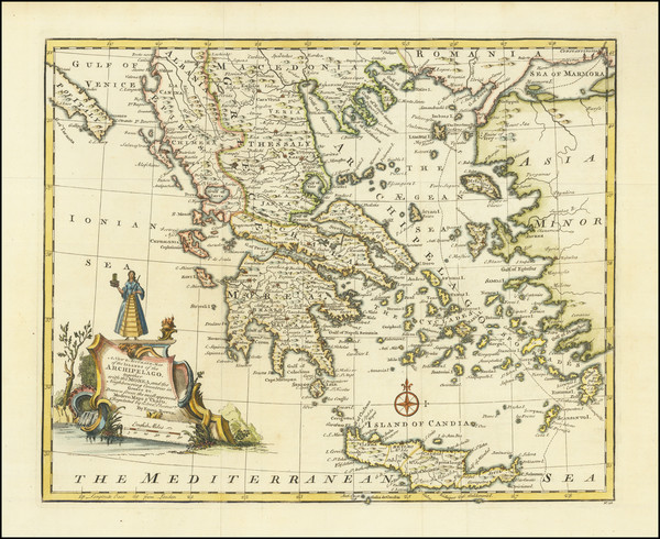 66-Greece Map By Emanuel Bowen