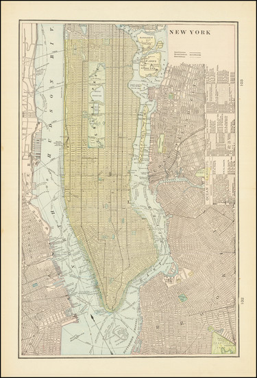 0-New York City Map By George F. Cram