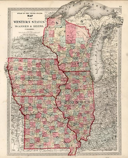 94-Midwest and Plains Map By H.H. Lloyd / Warner & Beers