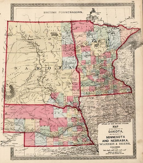 51-Midwest Map By H.H. Lloyd / Warner & Beers