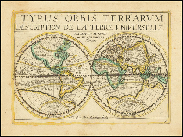 78-World and California as an Island Map By Antoine De Fer