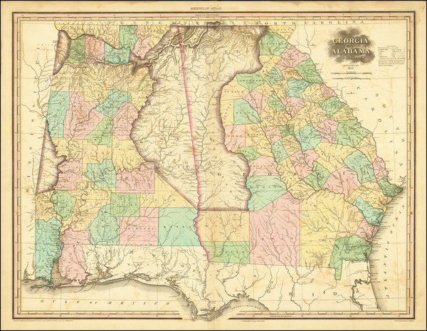 57-South, Alabama and Georgia Map By Henry Schenk Tanner