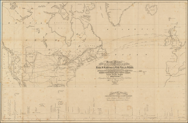 13-Atlantic Ocean, United States, North America and Canada Map By Thomas Colfrin Keefer