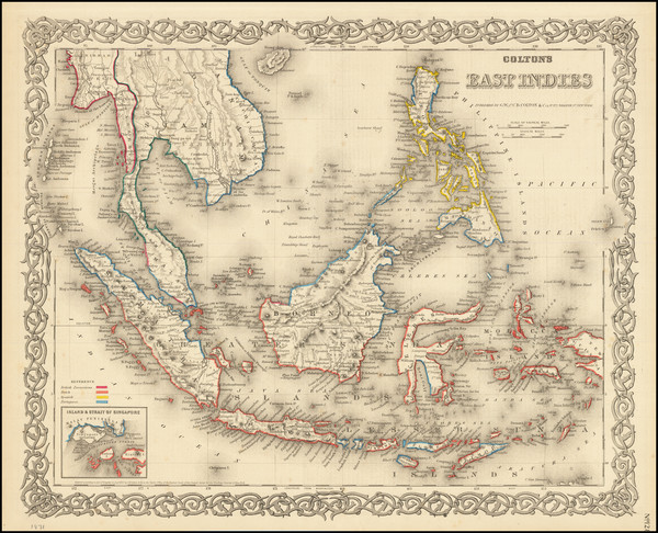 87-Philippines, Singapore and Indonesia Map By G.W.  & C.B. Colton