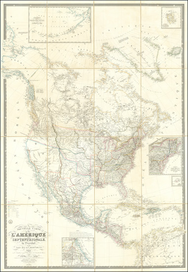 15-Texas, Plains, Southwest, Rocky Mountains, North America and South America Map By Adrien-Hubert