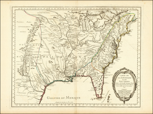 35-United States, South, Midwest and Plains Map By Jacques Nicolas Bellin